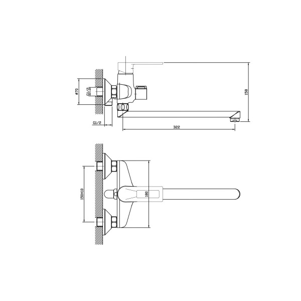 Смеситель для ванны и душа Esko Belgrade с душевым набором хром (BD 31) Смеситель для ванны и душа Esko Belgrade с душевым набором хром (BD 31)