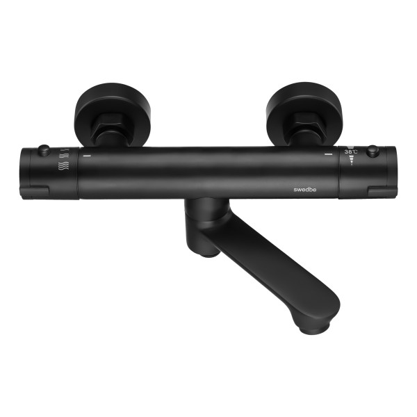 Смеситель для ванны и душа Swedbe Hermes термостат с повортн.изливом черный (9045B) Смеситель для ванны и душа Swedbe Hermes термостат с повортн.изливом черный (9045B)