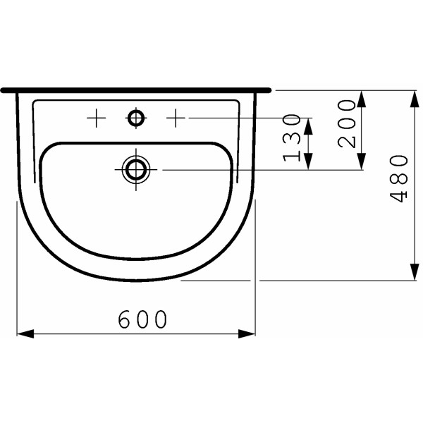 Раковина подвесная Laufen Pro B 600х480х165 (8.1095.2.000.104.1)