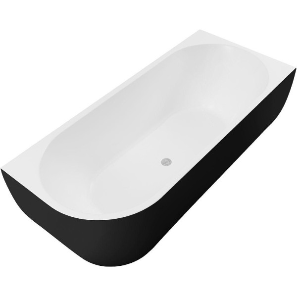 Ванна акриловая Aquanet Family Elegant B 180х80 белый матовый/черный матовый Black matte слив-перелив (293079)