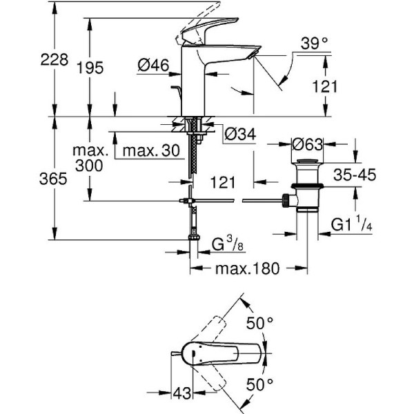 Смеситель для раковины Grohe Eurosmart New хром (23322003)