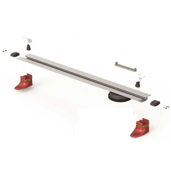 Желоб Berges водосток Super line 650, матовый хром, S-сифон D50/105 H50 вертикальный (090081)