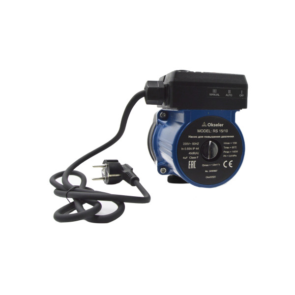 Насос повышения давления Okseler RS 15/10 (напор 10 м) (Oks00520) Насос повышения давления Okseler RS 15/10 (напор 10 м) (Oks00520)