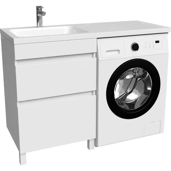 Тумба для стиральной машины с раковиной Iddis Optima Home белая (OPH12LBi95K) Тумба для стиральной машины с раковиной Iddis Optima Home белая (OPH12LBi95K)