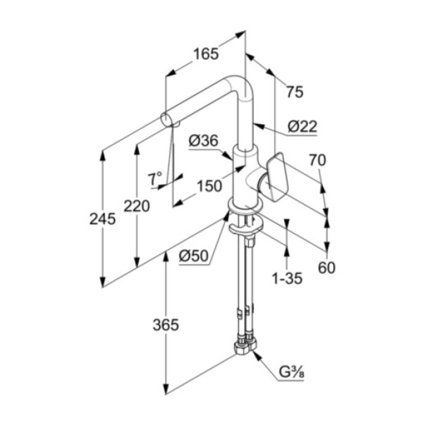 Смеситель для раковины Kludi Pure&Style хром (400240575) Смеситель для раковины Kludi Pure&Style хром (400240575)