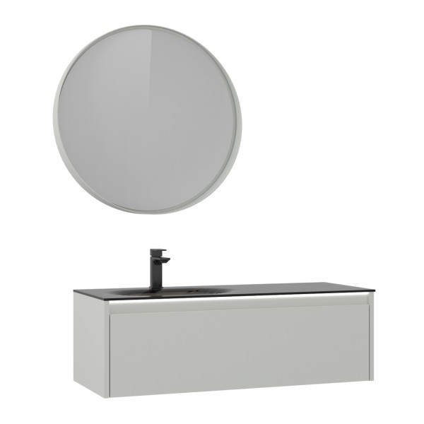 Тумба подвесная Orka Lisbon 1100x500x350 с раковиной кашемировый матовый (5001435)