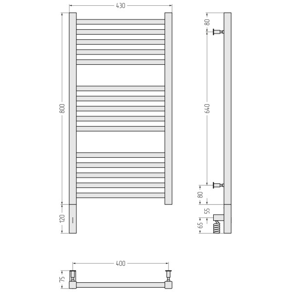 Полотенцесушитель электрический Сунержа Модус 3.0 800x400 провод слева матовый чёрный (31-5700-8040) Полотенцесушитель электрический Сунержа Модус 3.0 800x400 провод слева матовый чёрный (31-5700-8040)