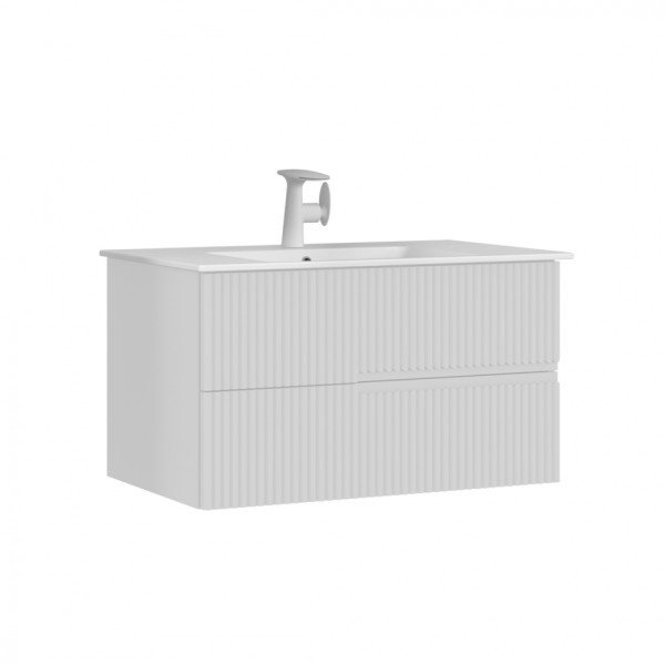 Тумба подвесная Orka Moonlight 910x510x510 с раковиной белый матовый (5001497)