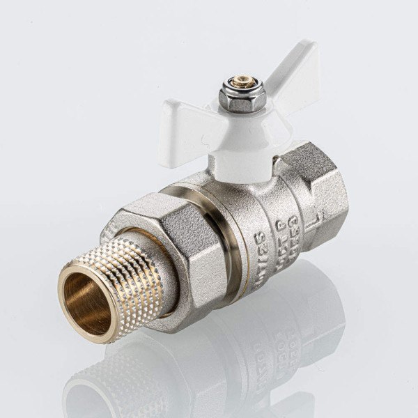 Кран 3/4" шаровый со сгоном Valtec Base-ГОСТ (белая бабочка) VT.227S.NW.05 Кран 3/4" шаровый со сгоном Valtec Base-ГОСТ (белая бабочка) VT.227S.NW.05