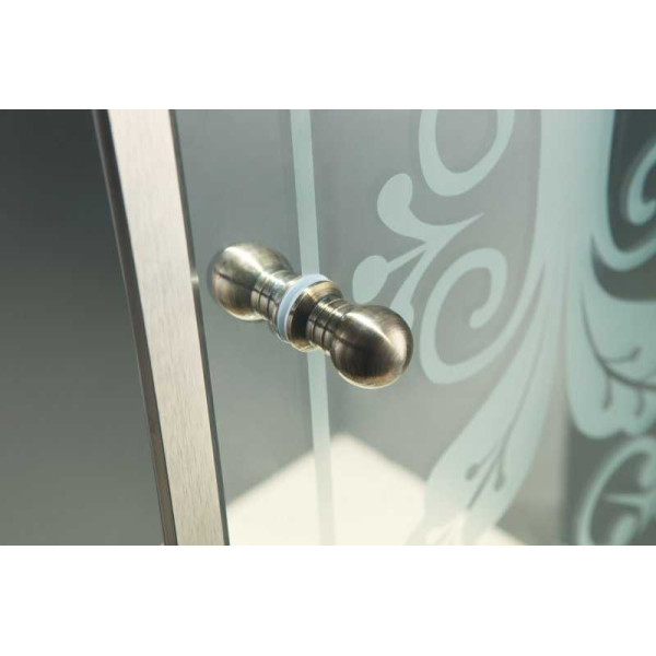 Душевой уголок Cezares Giubileo 100x100x195 стекло прозрачное с рисунком, профиль хром (GIUBILEO-A-2-100-SCORREVOLE-CP-Cr)