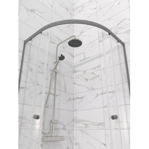 Душевой уголок Triton Альфа-графит 100x100 с поддоном стекло прозрачное, профиль графит (DK476)