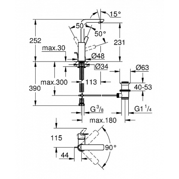 Смеситель для раковины Grohe Lineare (23296001) Смеситель для раковины Grohe Lineare (23296001)