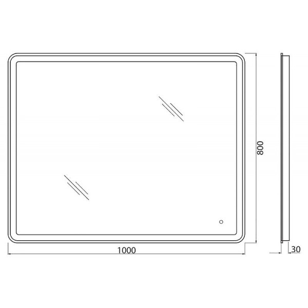 Зеркало с подсветкой BelBagno SPC-MAR 100x80 с подогревом (SPC-MAR-1000-800-LED-TCH-WARM)