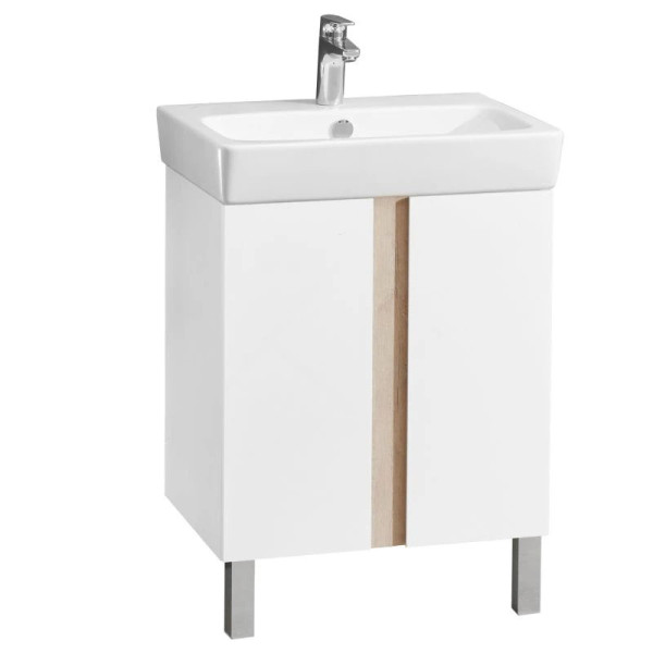 Тумба-умывальник Aquaton Кантри 60 Бел/Дуб Верона/1WH302186 Раковина НЕО-60 (1A2574K0AHB20)