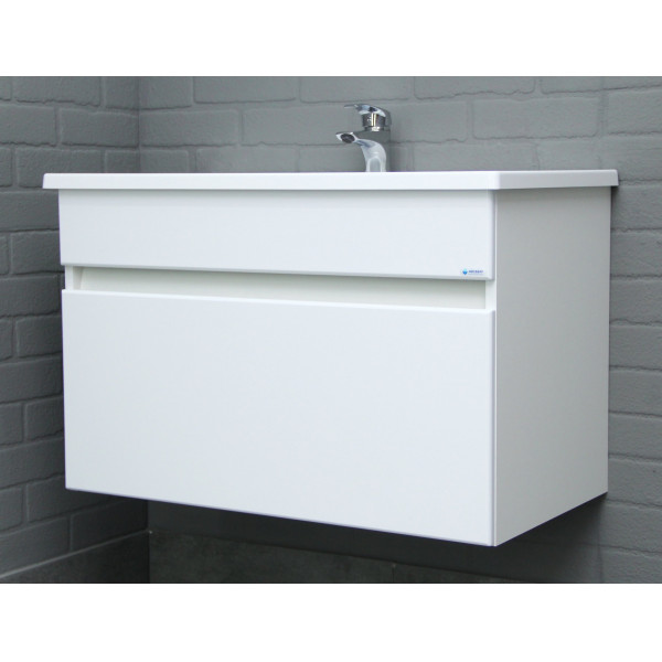 Тумба подвесная под умывальник Maria 80 Классик с одним ящиком В1 Айсберг Домино (DA3011T)