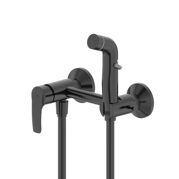 Смеситель с гигиеническим душем Iddis Ray черный (RAYBL00i08)
