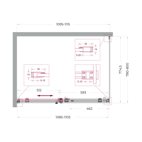 Душевой уголок BelBagno Soft Close-2 110x80x200 стекло прозрачное, профиль хром глянцевый (SOFT_CLOSE-2-AH-1-110/80-C-Cr)