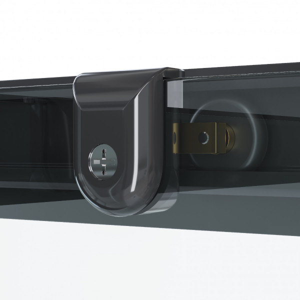 Душевой уголок Santek Вэлия 80x80x195 стекло (прозрачное, профиль черный (1WH501788)