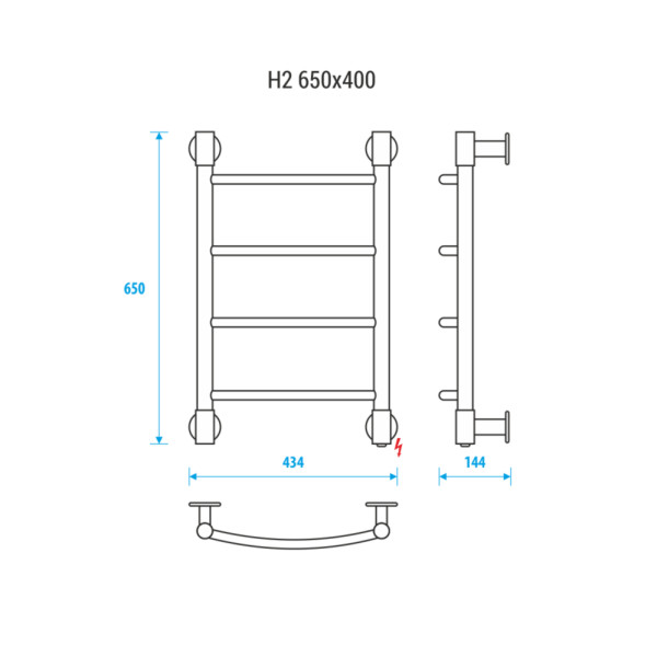 Полотенцесушитель электрический Energy H2 650х400 белый матовый Полотенцесушитель электрический Energy H2 650х400 белый матовый