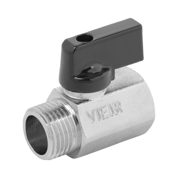 Кран 1/2" ВН шаровый мини Vieir (чёрный флажок) (VR171) Кран 1/2" ВН шаровый мини Vieir (чёрный флажок) (VR171)