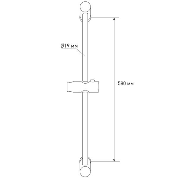 Душевая стойка Melodia d19, L=580, нерж., ABS, хром (MKP25004P)