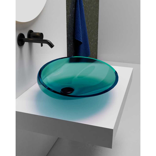 Раковина накладная Abber Kristall бирюзовая (AT2812Aquamarin)