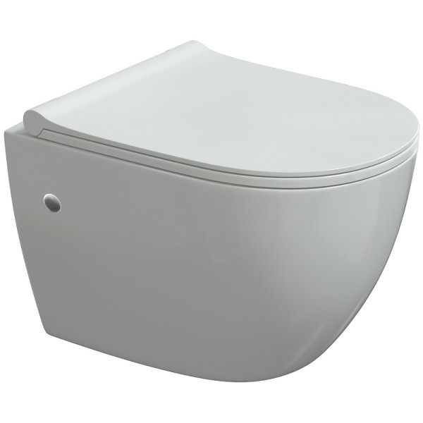 Комплект инсталляция с унитазом Berges Atom c кнопкой хром глянец, унитаз OKUS, сидение Okus Slim SO (042447)