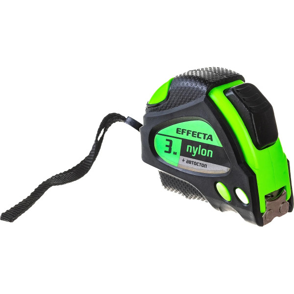Рулетка 3 м (19 мм) Effecta Nylon с магнитом и автостопом, лента нейлон (580319)