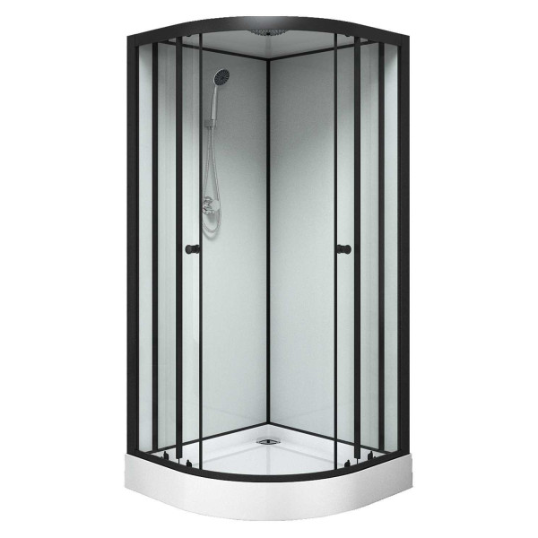 Душевая кабина Loranto Neo 90x90 стекло прозрачное, профиль черный (CS-22109)