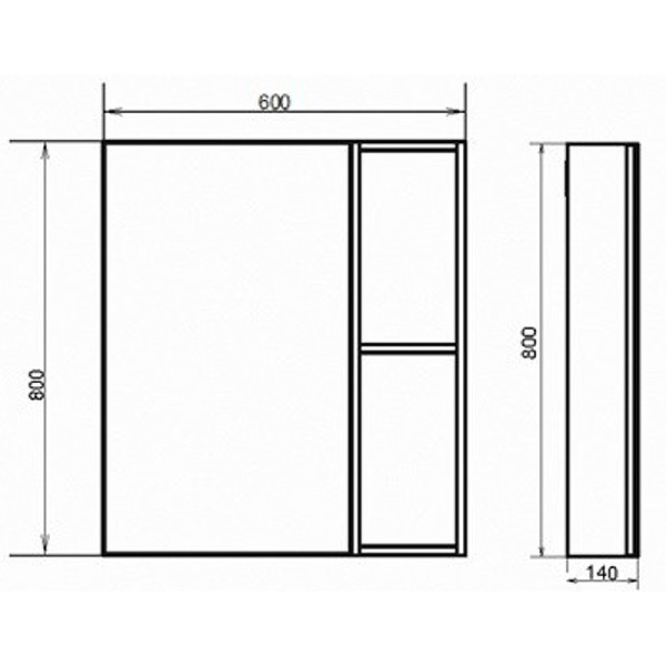 Шкаф зеркальный Comforty Осло 600x145x800 дуб светлый (00-00006490)
