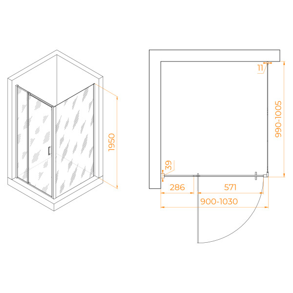 Душевой уголок RGW Passage 90x100 стекло прозрачное, профиль черный (350807890-14) Душевой уголок RGW Passage 90x100 стекло прозрачное, профиль черный (350807890-14)