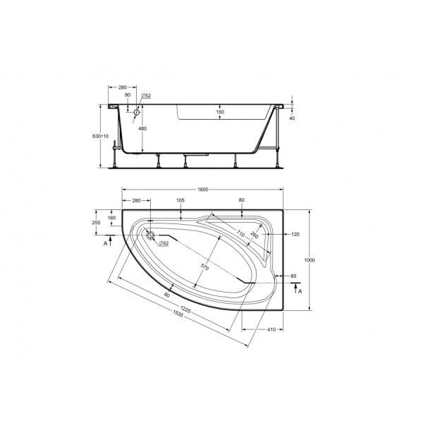 Ванна акриловая Roca Welna 100x160x50 R белая (7.2486.4.300.0) Ванна акриловая Roca Welna 100x160x50 R белая (7.2486.4.300.0)