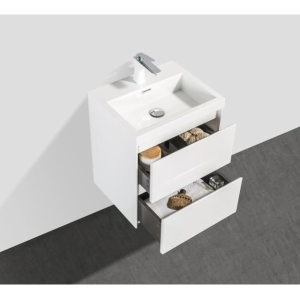 Тумба подвесная BelBagno Pietra Mini 50 см Bianco Lucido (Pietra Mini-500AS-2C-SO-BL)