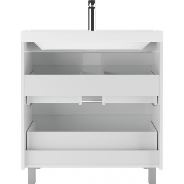 Тумба напольная Bazis 80 Веста с двумя ящиками В2 Айсберг Домино (DV5908T) Тумба напольная Bazis 80 Веста с двумя ящиками В2 Айсберг Домино (DV5908T)