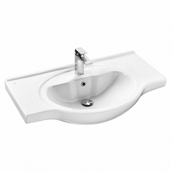 Тумба напольная Comforty Рига 875x880x510 дуб сонома матовый с раковиной (00-00001551)