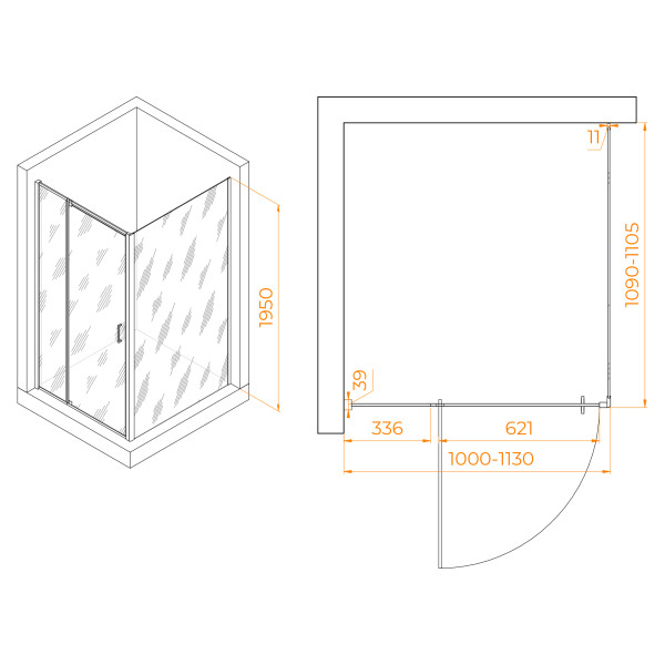 Душевой уголок RGW Passage 100x110 стекло прозрачное, профиль черный (350807801-14) Душевой уголок RGW Passage 100x110 стекло прозрачное, профиль черный (350807801-14)