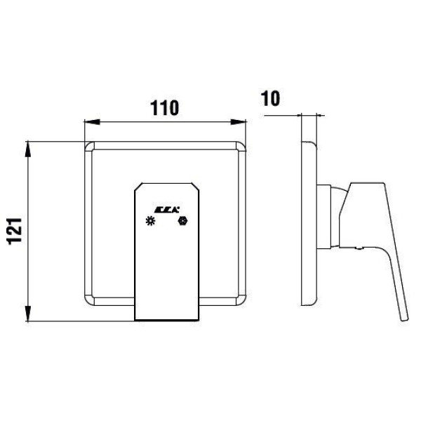 Смеситель для душа E.C.A. Tiera внешняя часть хром (102167105EX-K) Смеситель для душа E.C.A. Tiera внешняя часть хром (102167105EX-K)
