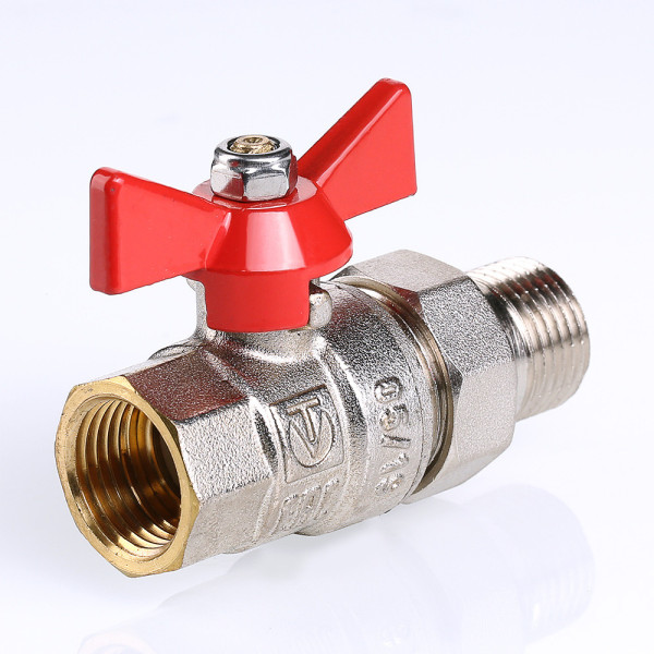 Кран 1/2" шаровый со сгоном Valtec Base (красная бабочка) VT.227.N.04 Кран 1/2" шаровый со сгоном Valtec Base (красная бабочка) VT.227.N.04