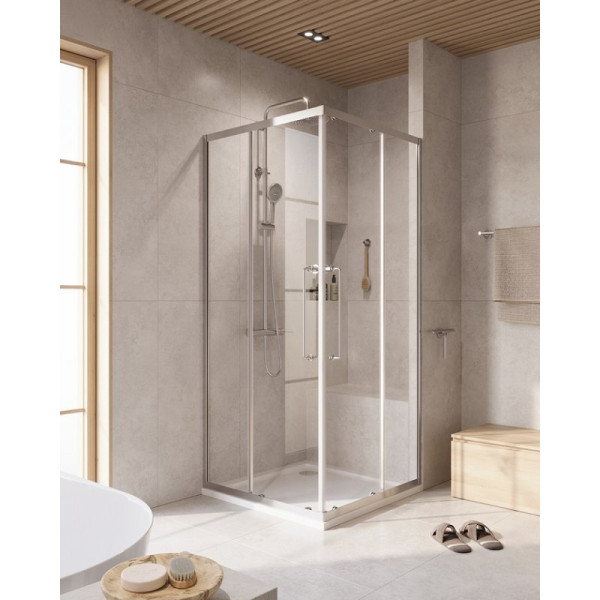Душевой уголок Cezares Relax 304 90x90x200 стекло прозрачное, профиль хром (RELAX-304-A-2-90-C-CR)