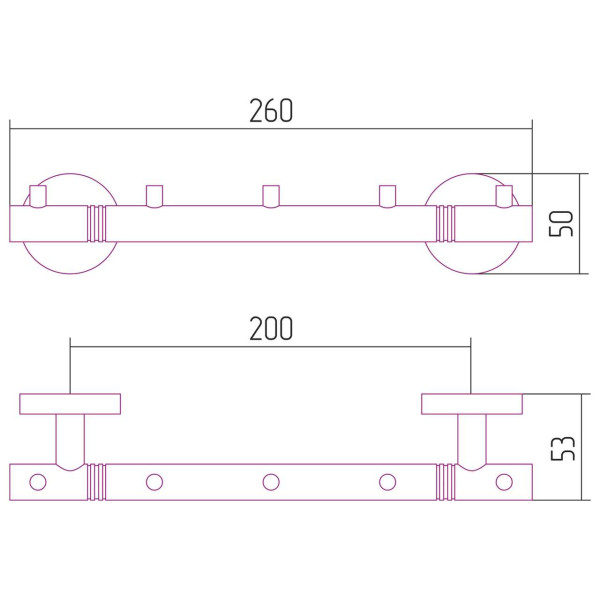 Вешалка Сунержа Каньон - 5 крючков / L 260 (03-3000-1005) Вешалка Сунержа Каньон - 5 крючков / L 260 (03-3000-1005)