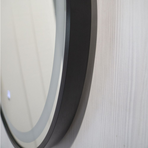 Зеркало Comforty Лея 600x600x31 черный глянцевый (00-00019344)