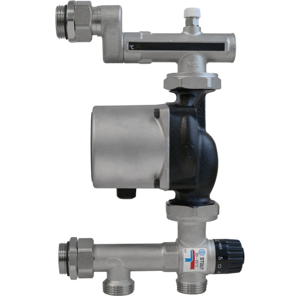 Насосно-смесительный узел с термостатическим клапаном Stout с насосом UPSO 25-65 (SDG-0120-005011)