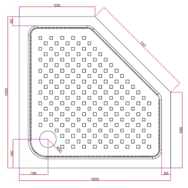 Душевой поддон Cezares 100x100x14 белый (TRAY-A-P-100-15-W)