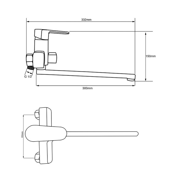 Смеситель для ванны и душа Melodia Rock с душевым гарнитуром (MDV 35241)