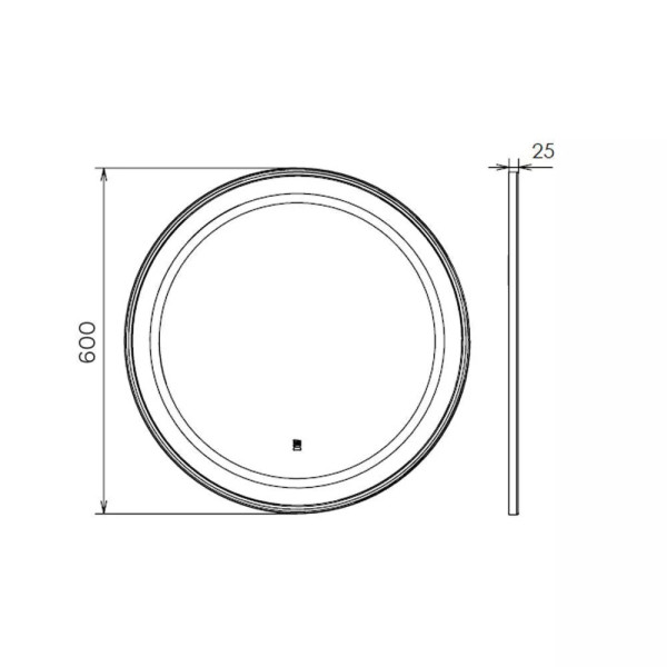 Зеркало Comforty Ереван 600x25x600 с подсветкой серый шёлк (00-00014250)