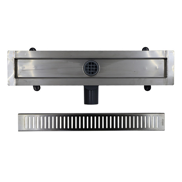 Душевой лоток горизонтальный Azario с решеткой 600 360 гр с выходом 50мм Stick хром