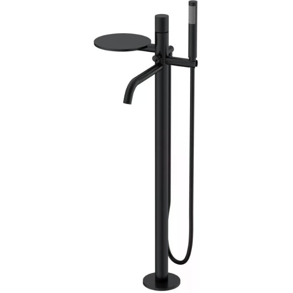 Смеситель напольный Boheme Stick черный с душевым комплектом (129-BB.4)