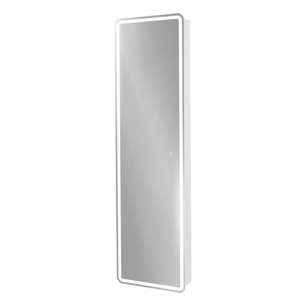 Зеркальный шкаф BelBagno 455x1595x150 с одной распашной дверью с стеклянными полками со встроенной подсветкой и сенсорным выключателем (SPC-MAR-450/16 Зеркальный шкаф BelBagno 455x1595x150 с одной распашной дверью с стеклянными полками со встроенной подсветкой и сенсорным выключателем (SPC-MAR-450/16