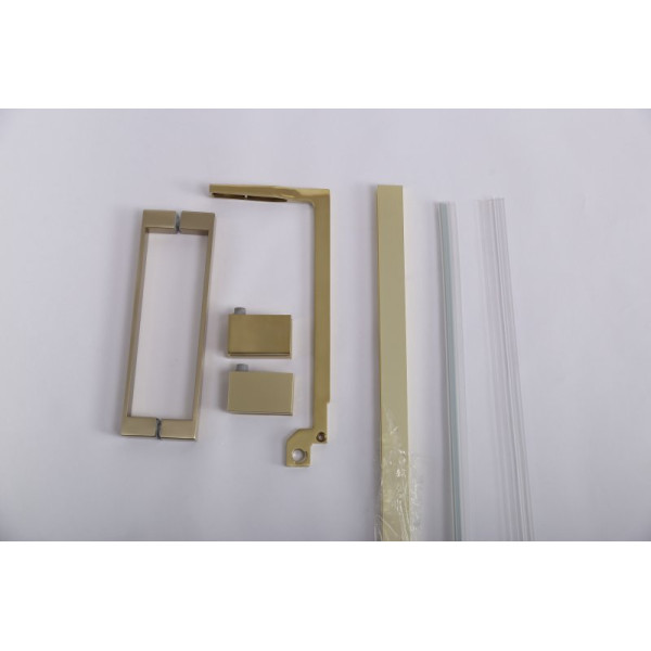 Душевой уголок Cezares Slider 100x90x195 стекло прозрачное, профиль брашированное золото (SLIDER-AH-1-90-100/110-C-BORO)