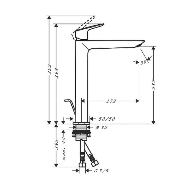 Смеситель для раковины Hansgrohe Logis Fine хром (71257000)